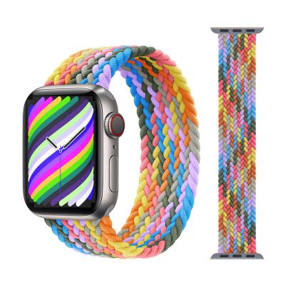 China Luxury Braided Nylon Strap For Apple Watch Band 44mm 40mm 38mm 42mm Nylon Elastic Fabric Belt Slot Overseas Drop Shipping for sale