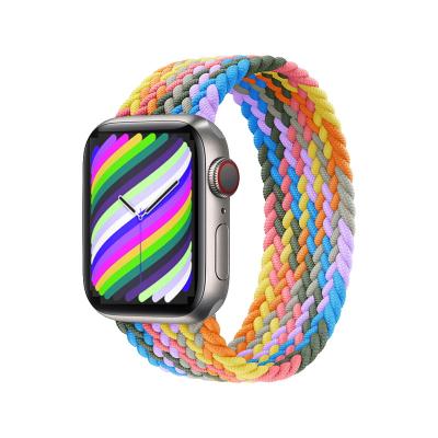 China Skin Friendly Luxury Fashion Braided Nylon Watch Strap Adjustable Elastic Watch Band For Apple Watch Bands Series Se 7 6 5 4 3 2 1 for sale