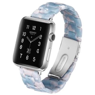 China Luxury Men Women Watch Band Resin Band Metal Apple Watch Strap Hot Smart Watch Iwatch Band 1 Se 2 3 4 5 6 7 8 for sale