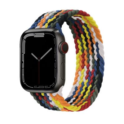 China Breathable Luxury Fashion Braided Nylon Watch Strap Adjustable Elastic Watch Band For Apple Watch Bands Series Se 7 6 5 4 3 2 1 for sale