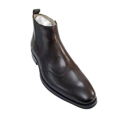 China Men's Black Leather Boot Breathable Handcrafted Brown Leather Boot Formal Business Office Fashion Elegant Shoes for sale