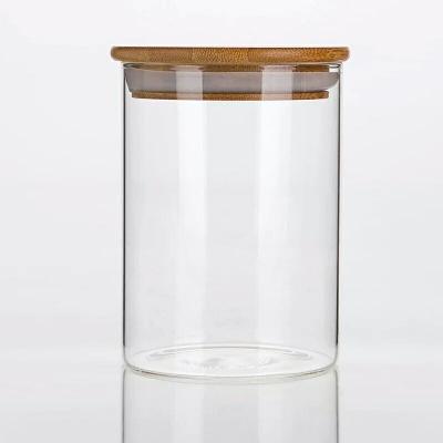 China Storage Bottles & Glass Jars Storage Jars Set 300ML/10.5OZ Spice Jars With Bamboo Lids And Labels Small Food Cereal Storage Containers for sale