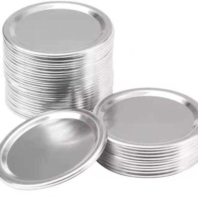 China Non Puddle 70mm Regular Wide Mouth Band Ball Metal Silver 86mm Wide Rings And Canning Lids For Mason Jar for sale