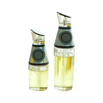 China Kitchen 500ML Olive Oil Pressure Pump Dispenser Oil Vinegar Dispenser Bottle Pour Spout Glass Oil and Vinegar Bottle Press Oil Dispenser Bottle for sale