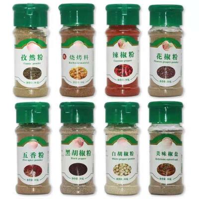 China Viable Plastic Bottle Spice Herbs Powders Small Pepper Jar Seasoning Shaker Empty Plastic Spice Jar Seasoning Shaker Bottle for sale