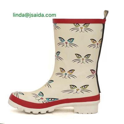 China CUSHIONING wholesale ladies rain boots high quality rubber waterproof resistance ankle boots for sale