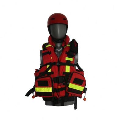 China 600D Marine Grade Polyester Fabric Life Waterproof Jacket Red High Strength Waterproof Fabric 190N High Buoyancy Tigue for sale