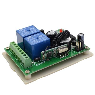 China Garage Door/Gate/LED Light Relay Module 24V Transmitter Receiver 2 Channel 433mhz Wireless Universal Car RF Remote Control for sale