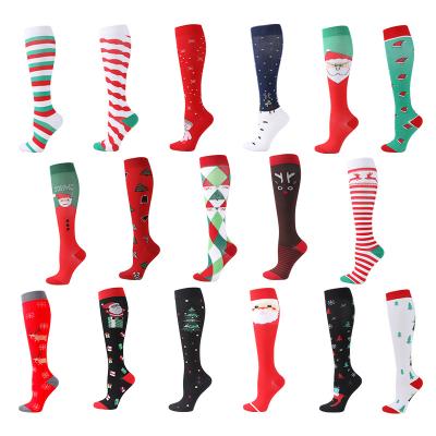 China Breathable Medical Christmas Crew Women Men Compression Socks Custom Made Medical Compression Socks Available for sale