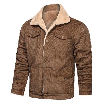 China Best Selling Customized 100% Viable Customized Men's Corduroy Jackets Casual Fleece Keep Warm Outdoor Winter Quilted Coats For Men Wholesale Good for sale