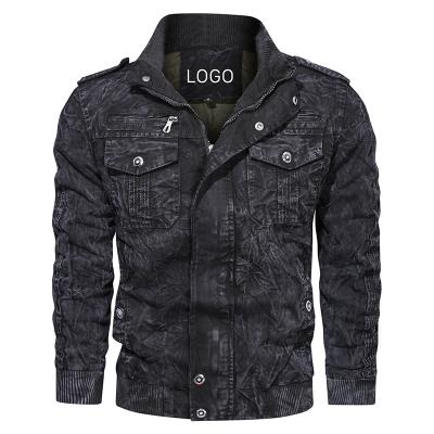 China Waterproof High Quality Jackets Warm Outerwear Plus Size Jacket Motorcycle Zip Men Military Pilot Distressed Retro Jacket OEM for sale