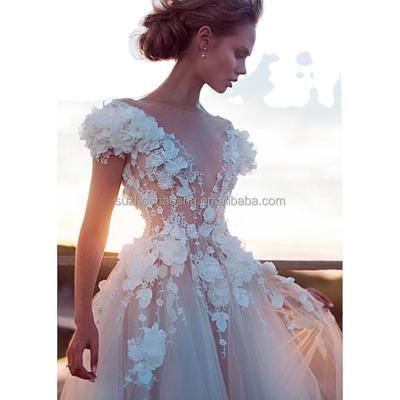 China Breathable V Neckline Mermaid Wedding Dresses Backless Spaghetti Straps Lace Bridal Gown Chapel Train Vestido De Novia for sale