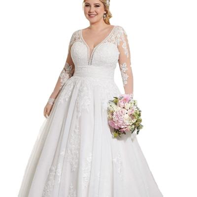 China Big Size Breathable Shaggy White Wedding Dress So Skinny Beauty Plus Size Wedding Dress Plus Size Wedding Dress for sale