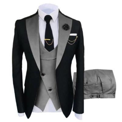 China Custom Made Anti-wrinkle New Design Mens Tuxudo Wedding Suit Best Man Slim Groom Tailored Prom Party Suits Plus Size 3 Piece Mens Suits for sale