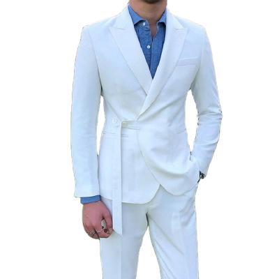 China Anti-Wrinkle 2 PICS Men Suits 2022 Groom Slim Fit Tuxedos Peak Lapel Wedding Party Formal Suit Set (Blazer+Pants) for sale