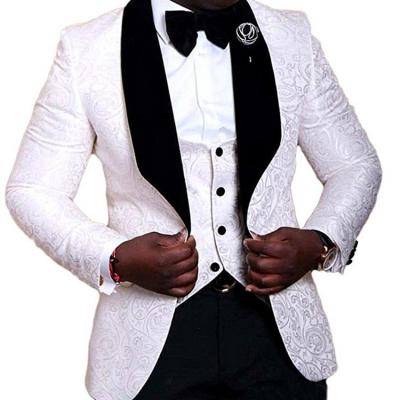 China Anti-wrinkle white wedding suit for men 2022 new design prom formal wear groom slim fit tuxedo Best Man Wedding for sale