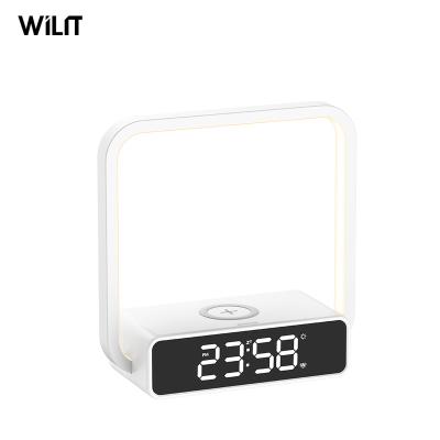 China Modern Digital Wilit Night Light Wireless Phone Charger Wireless Phone Charger Usb Output Led Table Lamp for sale