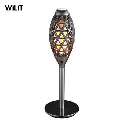 China Warm Color Temperature Wilit Logo Flame Camping Light Custom Led Flare Led Solar Bulb Flame Light for sale