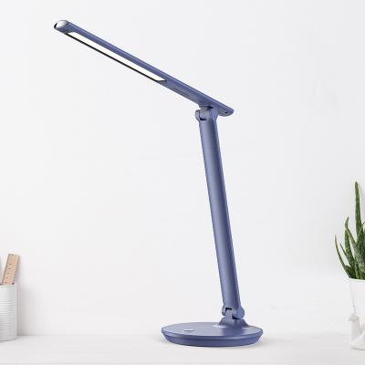 China Hot Selling Foldable Arm Amazon Swing Lamp Artificial Leather Touch Dimmer LED Desk Lamp With USB Output for sale