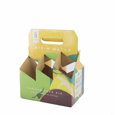 China Recyclable Custom Printed Portable Beer Bottle Glasses Wine Box Corrugated Cardboard Paper Wine Packaging Box Cheap Bulk Six Pack Beer Boxes for sale