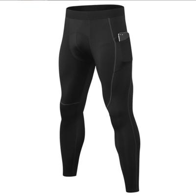 China PRO Breathable Mens Tight Pants Pockets Fitness Running Trousers Training High Stretch Tight Fit Quick Dry Pants for sale