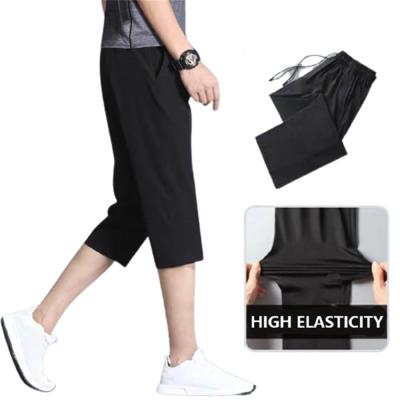 China Breathable Plus Size Beach Pants Summer Mens Casual Shorts Slightly Loose Elastic Healthy Sports Cropped Pants for sale