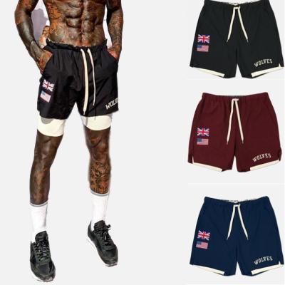 China Breathable Men Slim Fitness Shorts Breathable And Quick Drying 2 In 1 Sports Pants Squat Training Pants for sale