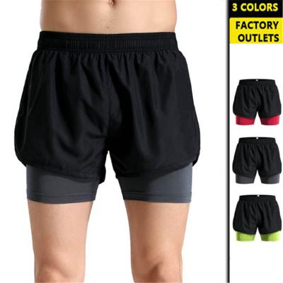 China Breathable Sports Shorts Mens Tight To Stretch PRO 2 In 1 Running Fitness Shorts Marathon Quick Dry Training Pants for sale