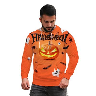 China 2021 Fall Halloween Pumpkin 3d Men's Anti-wrinkle Tracksuits The New Complete Hot-selling Long Sleeve Washed Hoodie for sale