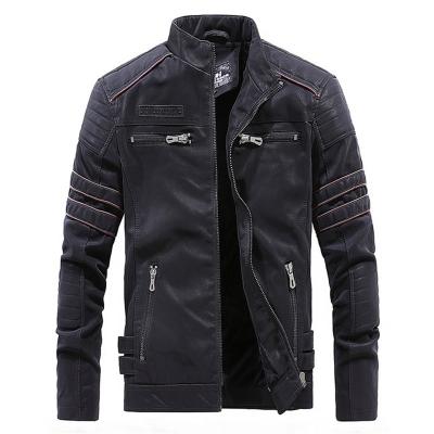 China New 2021 QUICK DRY autumn and winter models hot selling locomotive men's coats embroidered casual leather jacket for sale