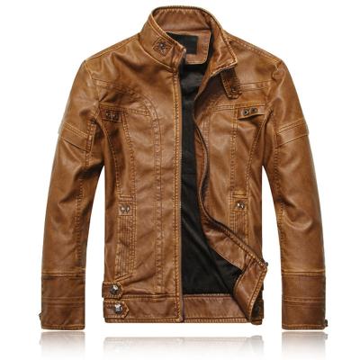 China 2021 hot sale men's leather coats autumn and winter QUICK DRY plus velvet fashion coat fashion PU washed leather plus size jackets for sale