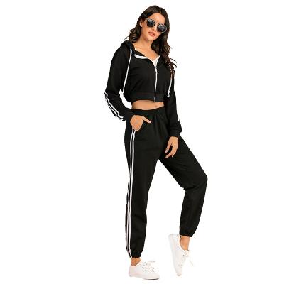 China 2022 European and American Amazon breathable two-piece suit sportswear jacket leg pants casual short straight women suit for sale