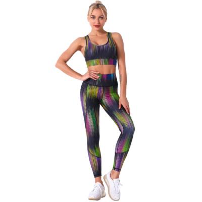 China 2022 Product Amazon Breathable Hot Selling Digital Printing Bra Tops Deportivas Snakeskin Yoga Set for sale