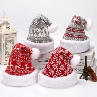 China 2021 New Fawn Knitted Wool Flannel Christmas Winter Hats Christmas Decoration Supplies Christmas Cloth Snowflake for sale