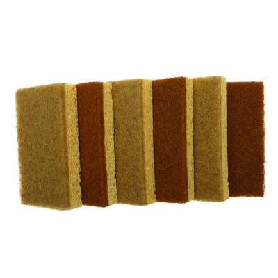 China Sustainable Sustainable Custom Plant Based Scrub Nut Shell Scrubber Kitchen Biodegradable Wash Natural Coconut Dish Sponge for sale