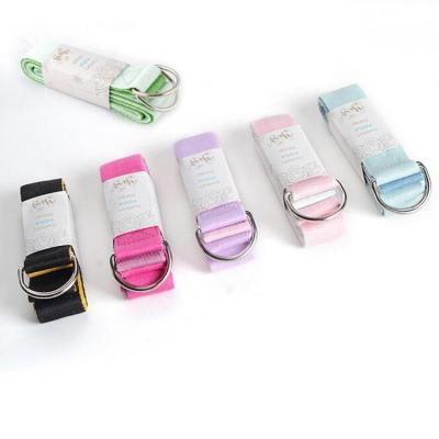 China Lightweight/Durable/Portable Yoga Dance Lacing Color Matching Yoga Two Cotton Straps Yoga Stretching Belt for sale