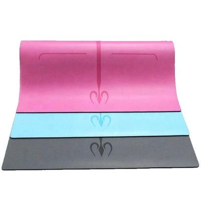 China Black Yoga Rubber+PU Leather Exercise Mat Black Exercise Yoga Mat Natural Fitness Mat for sale