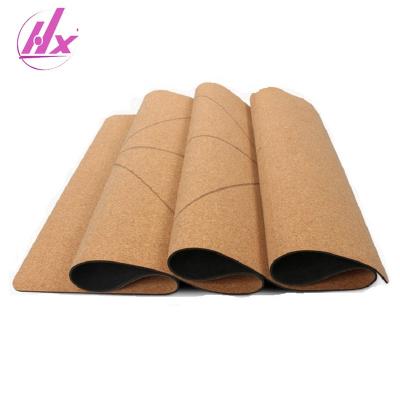 China Durable Comfortable Non Slip High Density Premium Gym Rubber Custom Print Print Designed Eco Friendly Organic Cork Yoga Mat for sale