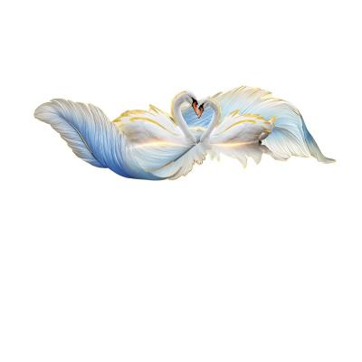 China High Resolution Printing high quality home hotel villa project decorative resin creative modern feather design indoor led wall lamps for sale