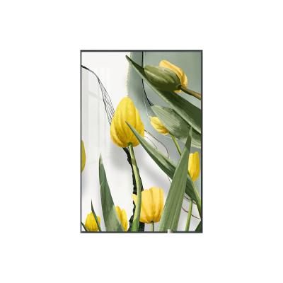 China High Resolution Printing Flower Picture Decorative Wall Painting Floral Tulips Still Life Printing Crystal Porcelain Painting For Home Decor Eco-Friendly for sale