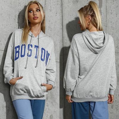 China New Anti-wrinkle Winter Casual Hoodies Letter Printed Sweatshirt Pullover Women's Top Casual Oversized Hoodies Retro for sale