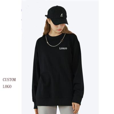 China Wholesale Streetwear Custom Anti-wrinkle Unisex Sweatshirt Solid Crewneck Long Sleeve Women Plus Size Sweatshirt for sale