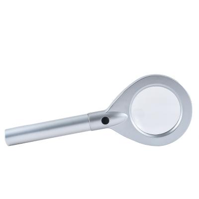 中国 High Quality Acrylic Lens Main Body Metal Magnifying Glass Led Reading HD Light Handheld Magnifiers With 8LED Light 販売のため