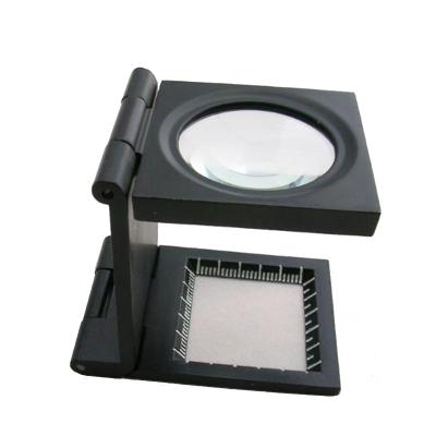 China 10X Metal Folding Pocket Magnifier With Scale For 10X Tester Canvas Glass Magnifier en venta