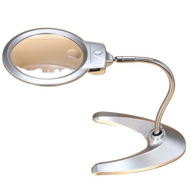 China Flexible PMMA+METAL+ABS 2.5x 5x Magnifying Glasses High Power Table Desk Lamp Reading Magnifier Magnifiers For Senior for sale