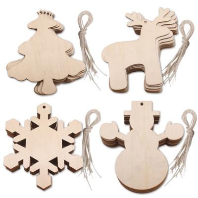 China Worldwide Drop Pendant Ornaments - Nhbr 10pc Snowflake Wood Cutouts Embellishments Wooden Christmas Ornament Christmas Gift for sale