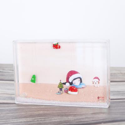 China Wholesale Shining Europe Photos Gift Rectangle Photo Frame Snow Globe Souvenir For Wedding Graduation Water Globe for sale