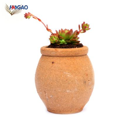 China Round Flower Pot Chinese Style Planter Vase Pot Vase Modern Red Raw Decorative Succulent Wholesale Pottery Round Flower Pot For Indoor Outdoor for sale