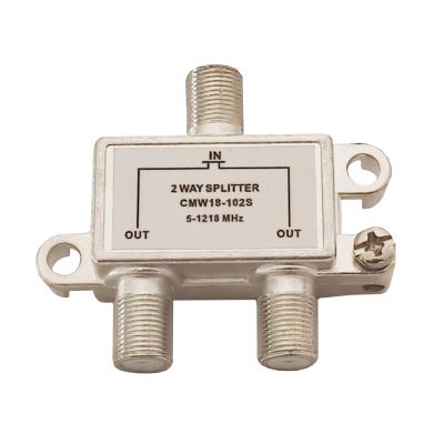 China 5-1218Mhz 2 Way Coaxial Cable TV Splitter CATV Splitter IPTV/Cccam Indoor cline/Cccam Accounts for sale