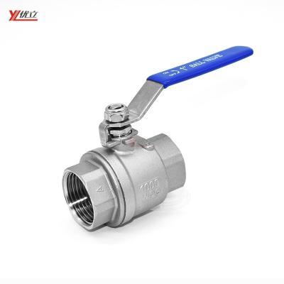 China Professional Grade NPT BSP 1000wog 1.6mpa 304 316 Stainless Steel Quality-Assured Safe and Durable with Lock Manual 2 Piece Threaded Ball Valve for sale